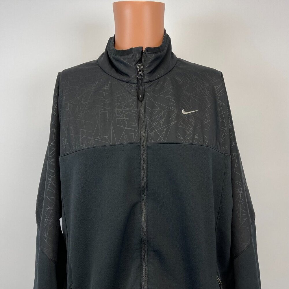 Nike Athletic Dept Embroidered Swoosh Full Zip Track Jacket Black Size 2XL